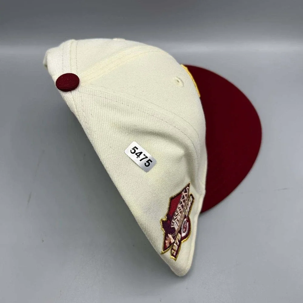 Cincinnati Reds Hat Men‎ 7 3/8 White Red 59Fifty New Era MLB Fitted Cap
